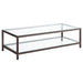 Trini Coffee Table with Glass Shelf Black Nickel image