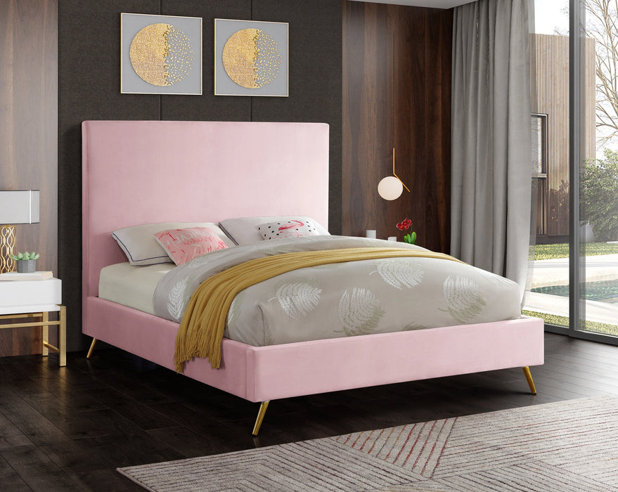 Jasmine Pink Velvet Full Bed