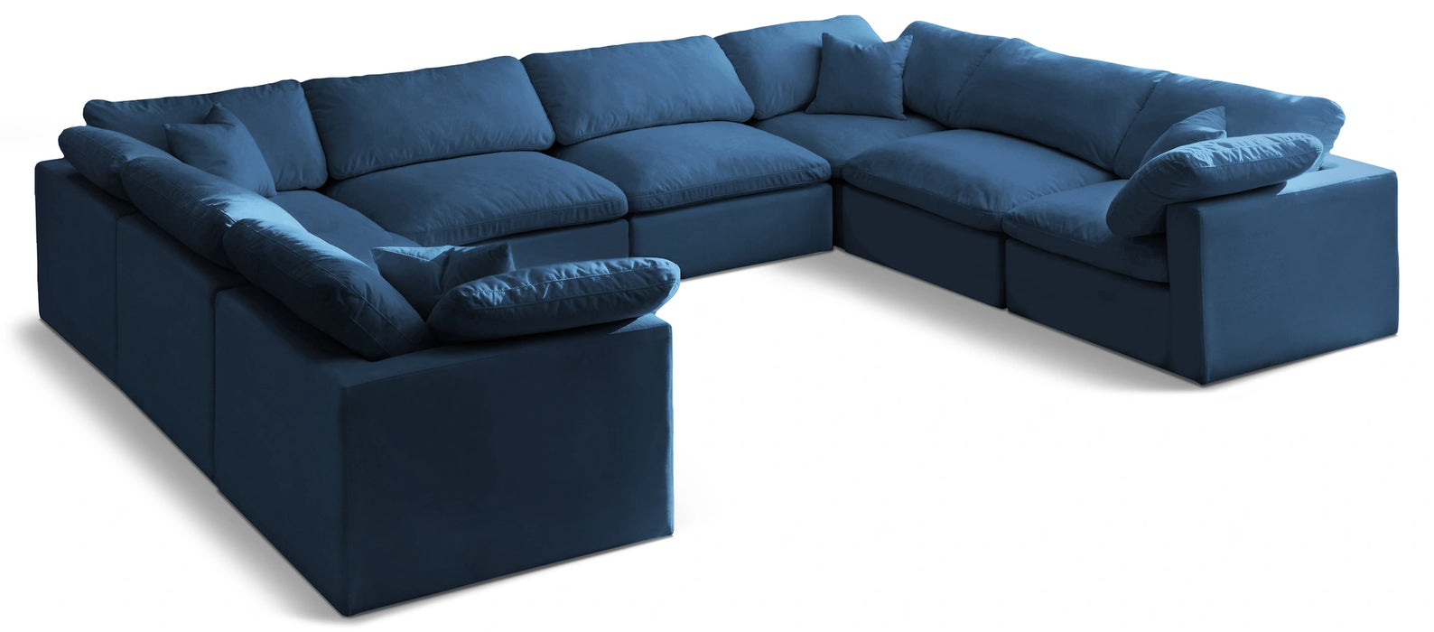 Plush Navy Velvet Standard Cloud Modular Sectional