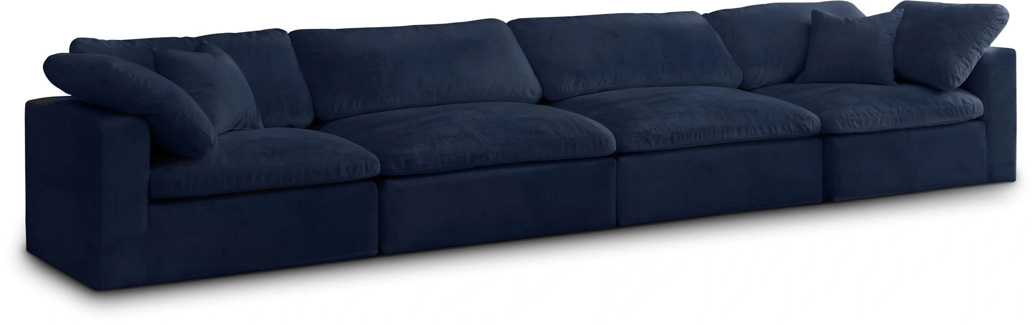 Cozy Navy Velvet Cloud Modular Sofa