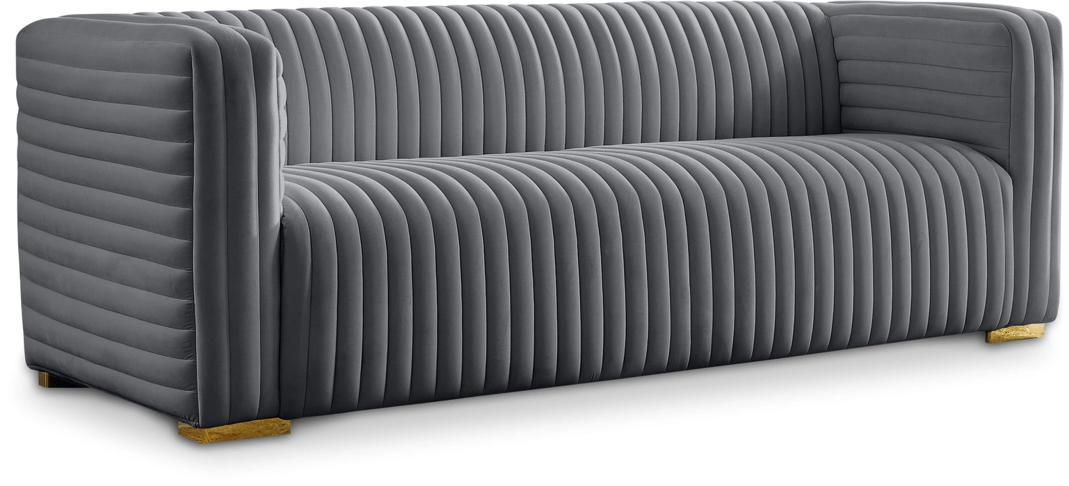 Ravish Grey Velvet Sofa