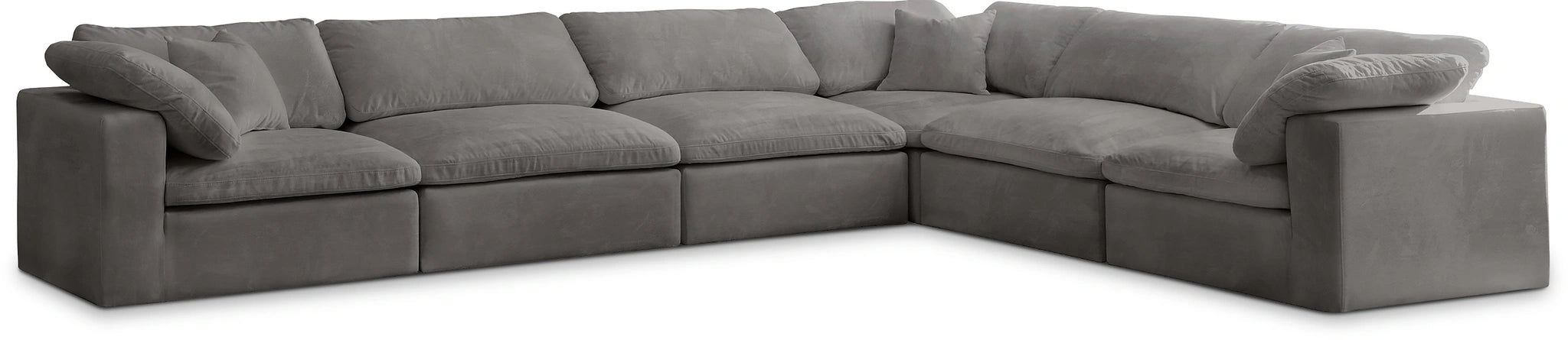 Cozy Grey Velvet Cloud Modular Sectional