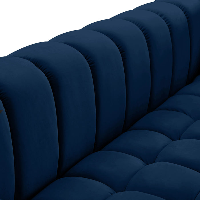 Gwen Navy Velvet Sofa