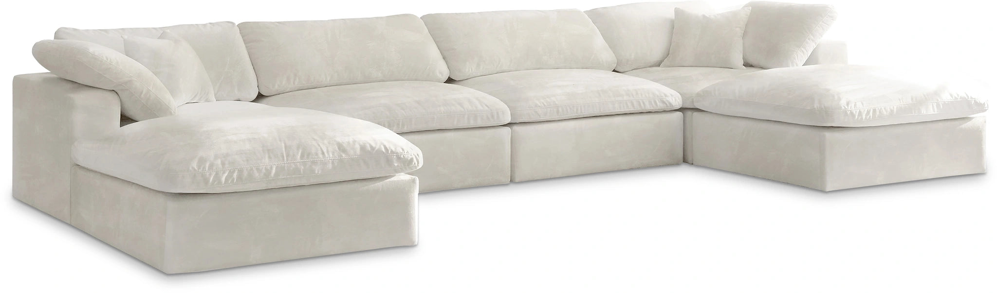 Cozy Cream Velvet Cloud Modular Sectional