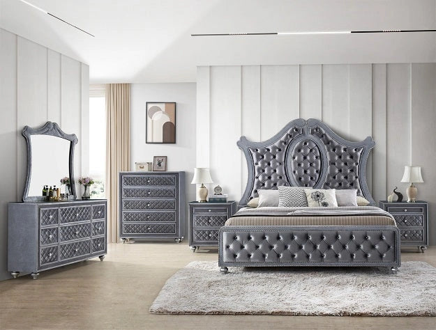 Crown Mark Furniture Voltare Nightstand in Dark Grey image