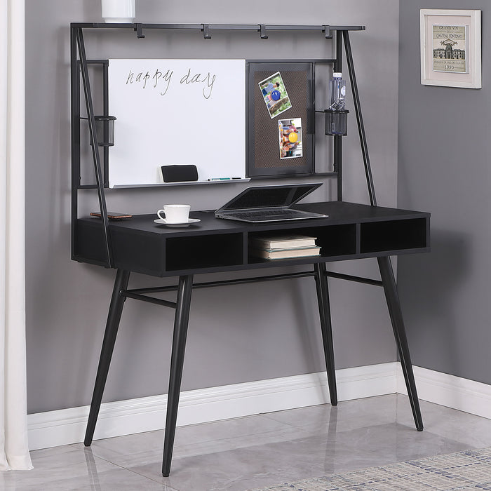 Jessie Writing Desk with USB Ports Black and Gunmetal image