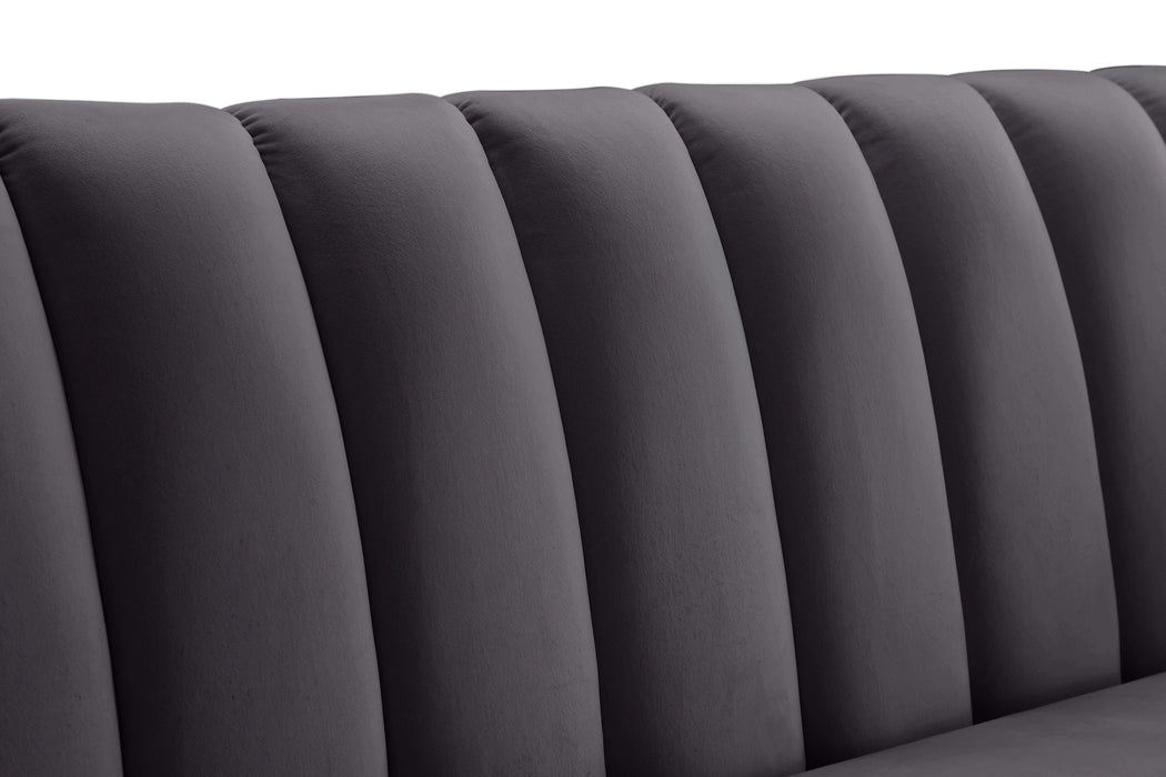 Dixie Grey Velvet Sofa