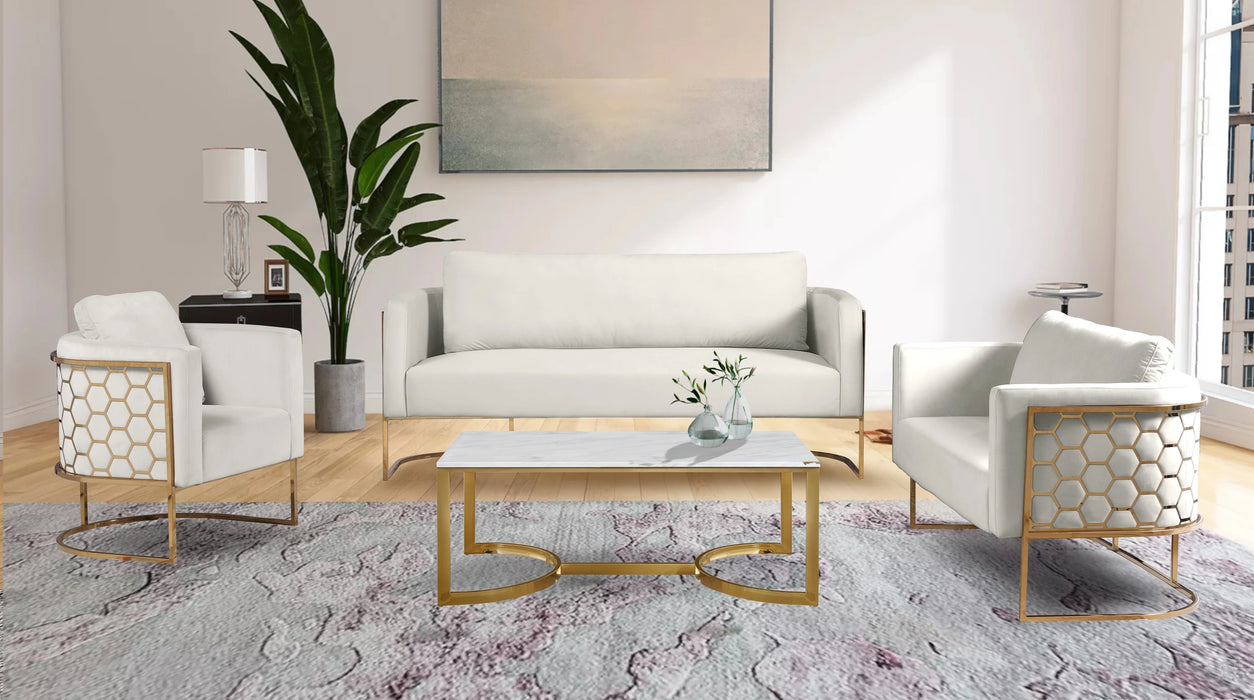 Casa Cream Velvet Sofa
