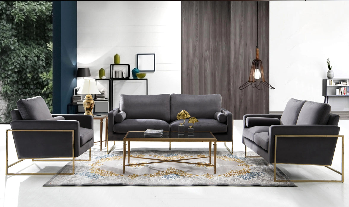 Mila Grey Velvet Chair