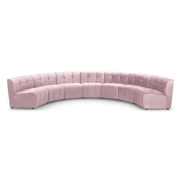 Limitless Pink Velvet 7pc. Modular Sectional