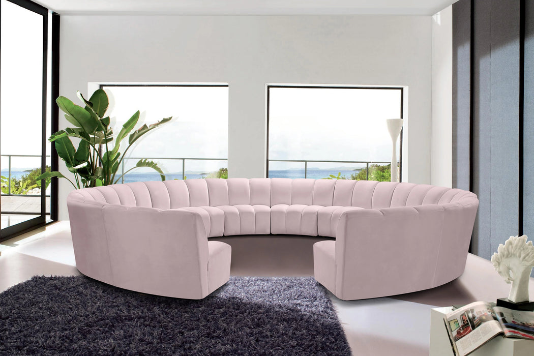Infinity Pink Velvet 12pc. Modular Sectional