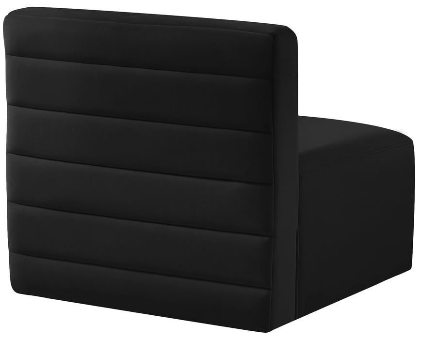 Quincy Black Velvet Modular Armless Chair