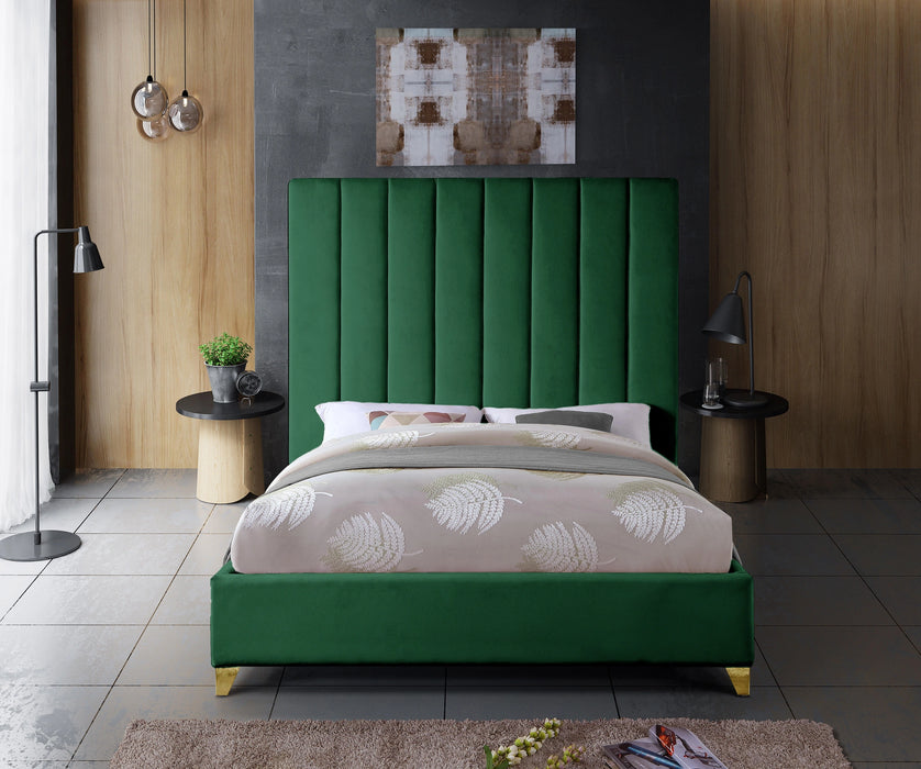 Via Green Velvet Full Bed