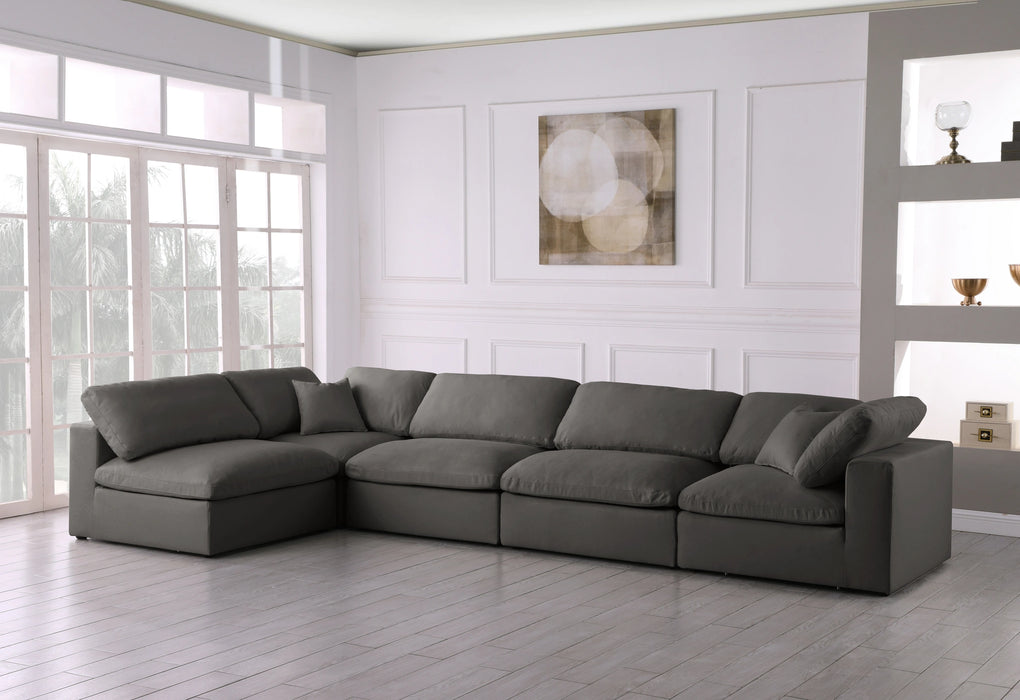 Plush Grey Velvet Standard Cloud Modular Sectional