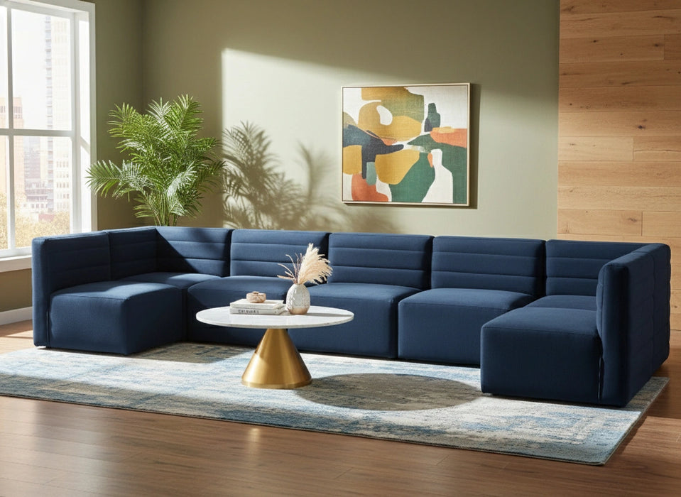 Quincy Navy Velvet Modular Sectional