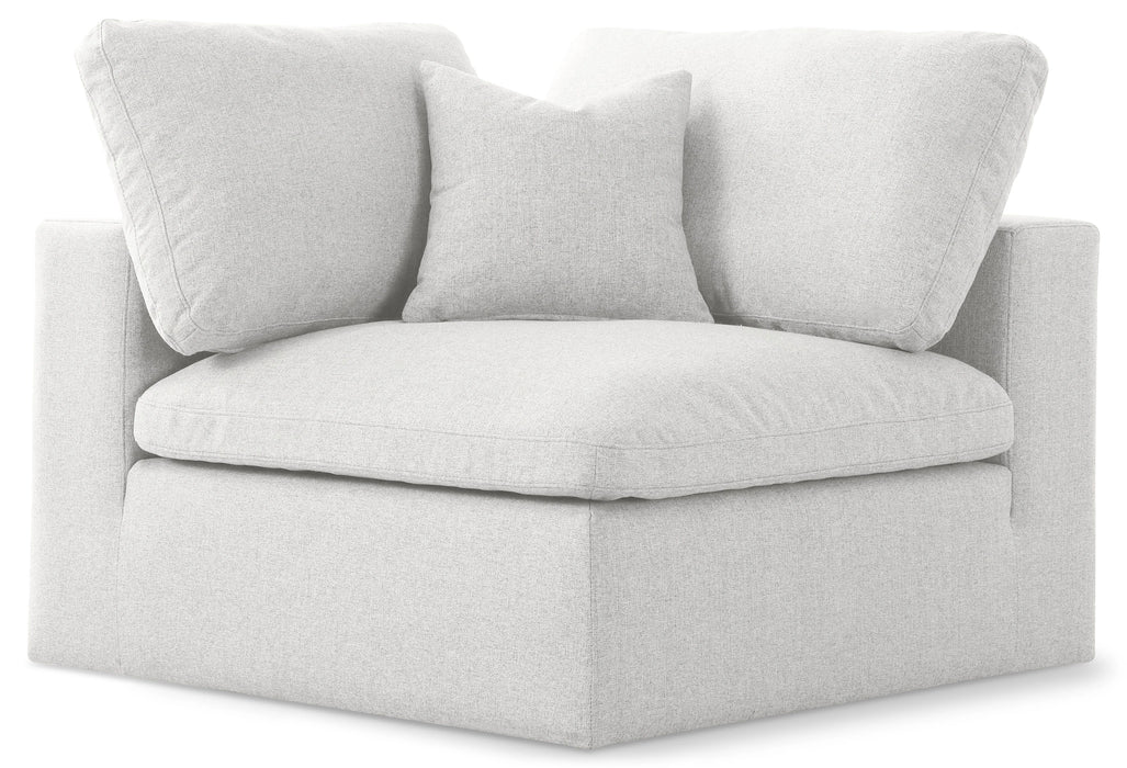 Serene Cream Linen Fabric Deluxe Cloud Corner Chair