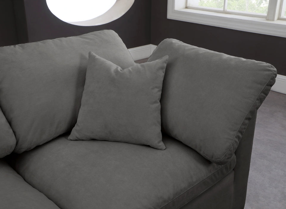 Plush Grey Velvet Standard Cloud Modular Sectional