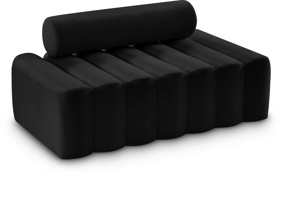 Melody Black Velvet Loveseat