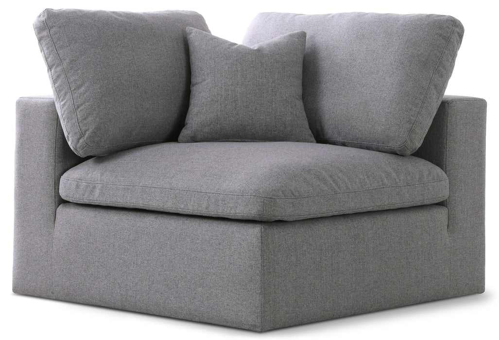 Serene Grey Linen Fabric Deluxe Cloud Corner Chair
