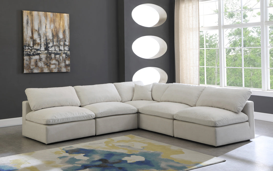 Plush Cream Velvet Standard Cloud Modular Sectional