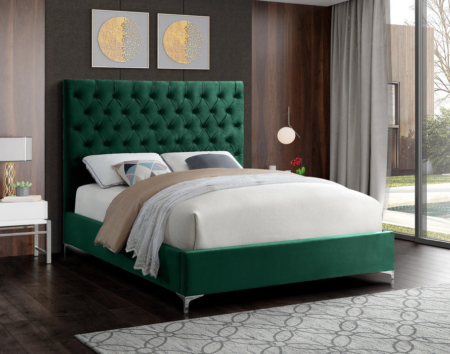 Cruz Green Velvet Full Bed