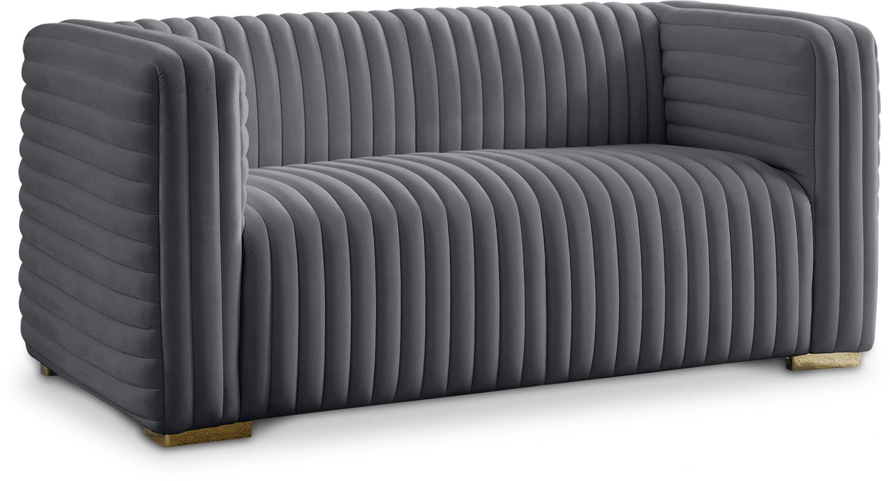 Ravish Grey Velvet Loveseat