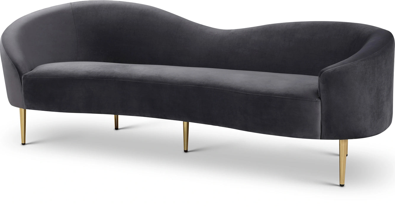 Ritz Grey Velvet Sofa