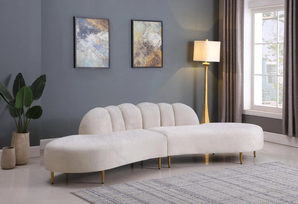 Divine Cream Velvet 2pc. Sectional