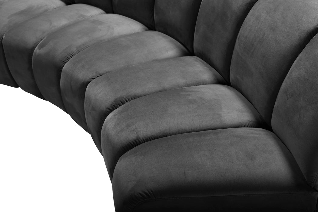 Infinity Grey Velvet 11pc. Modular Sectional