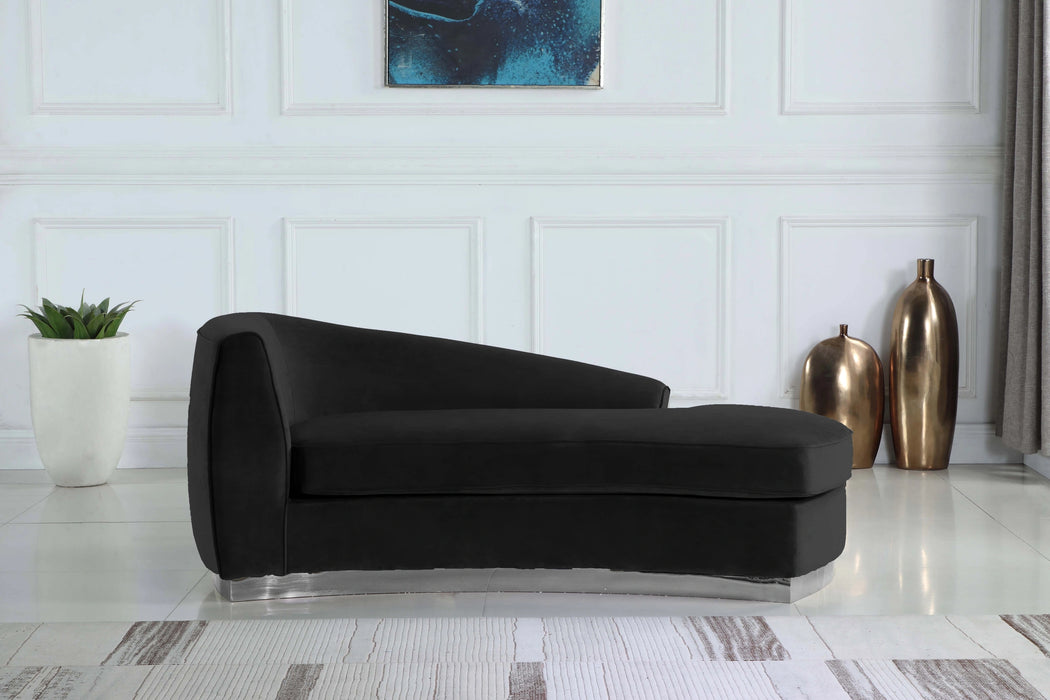 Julian Black Velvet Chaise