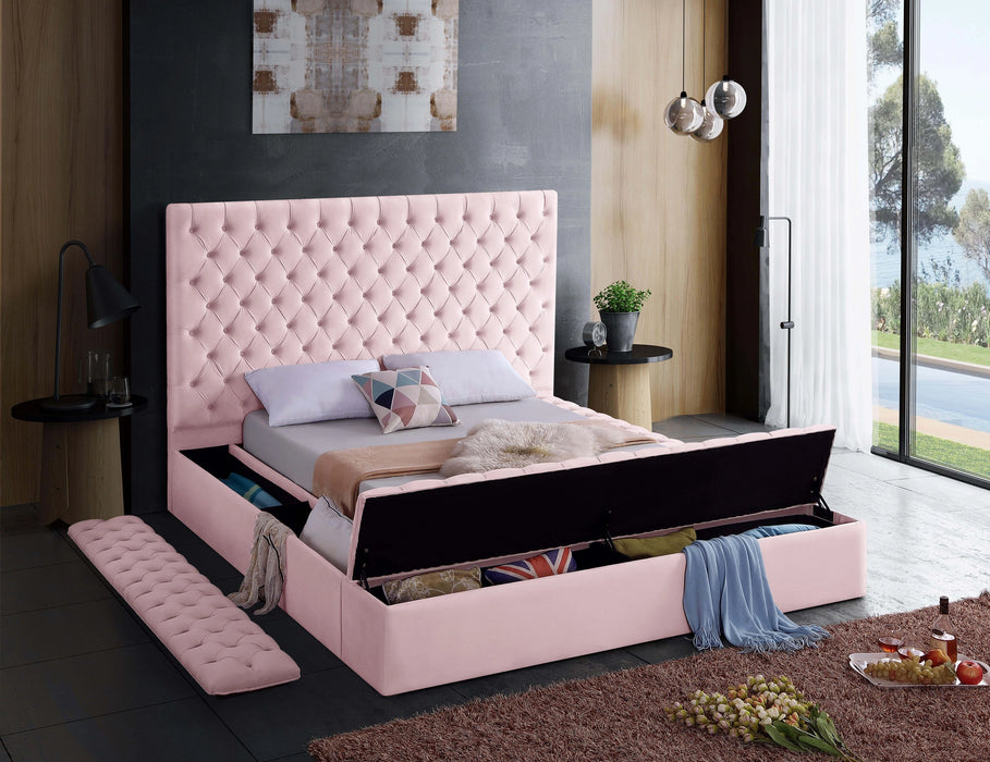 Bliss Pink Velvet Full Bed (3 Boxes)