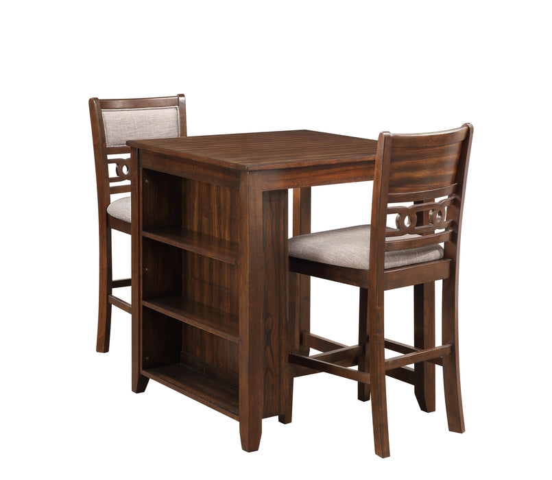 Gia 3 Pc 30" Storage Counter Table & 2 Chairs-Cherry