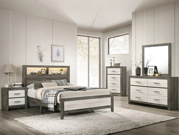 Crown Mark Furniture Rhett 2 Drawer Nightstand in Gray image