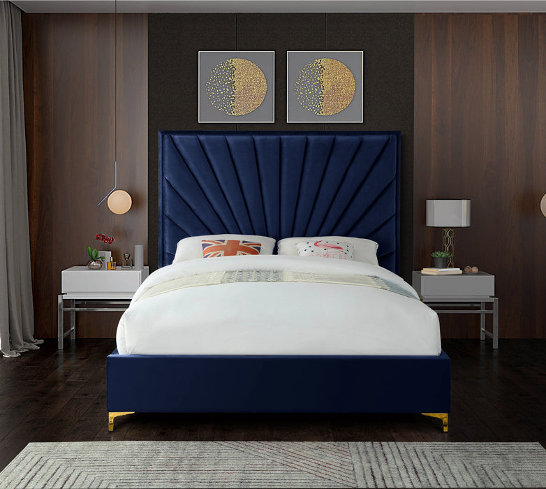 Eclipse Navy Velvet King Bed