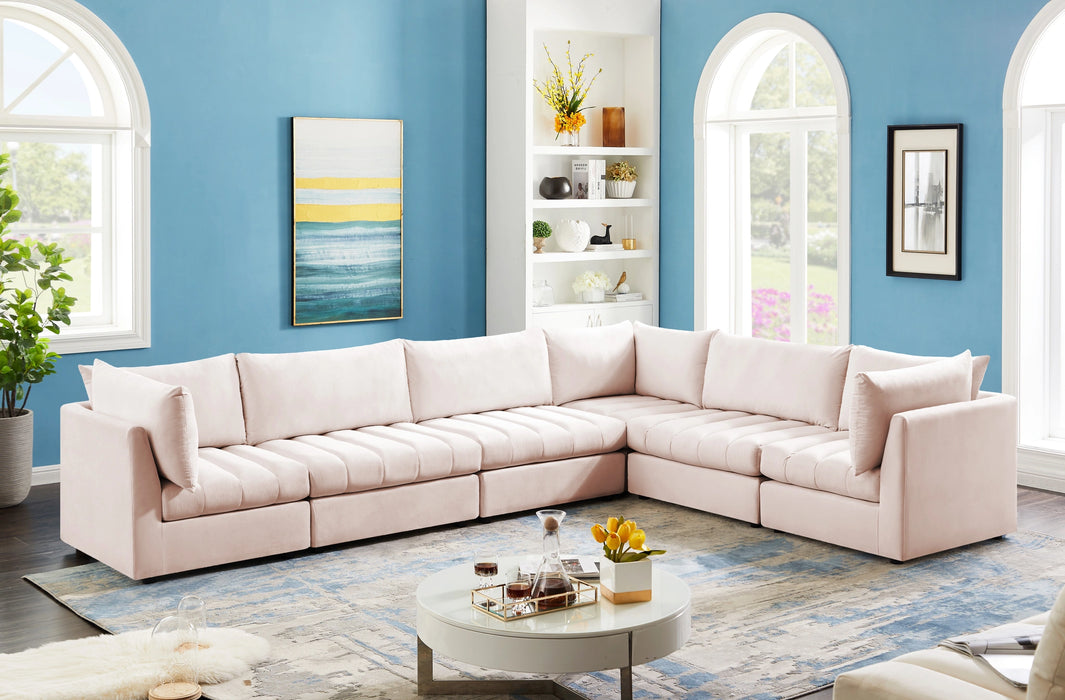Jacob Pink Velvet Modular Sectional