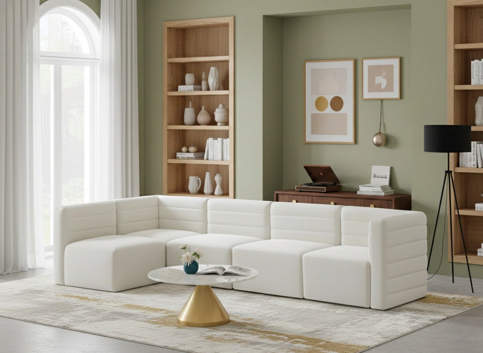 Quincy Cream Velvet Modular Sectional