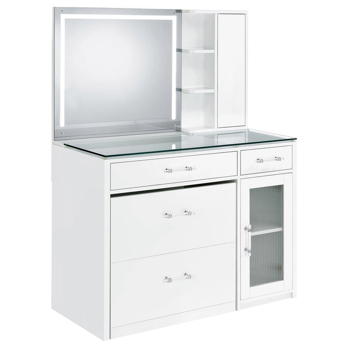 Flora Makeup Vanity Table with LED Mirror and Stool