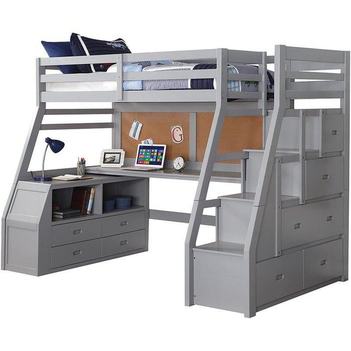 Acme Jason II Twin Loft Bed & Ladder in Gray 37445 image