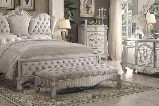 Versailles Ivory Fabric & Bone White Bench image