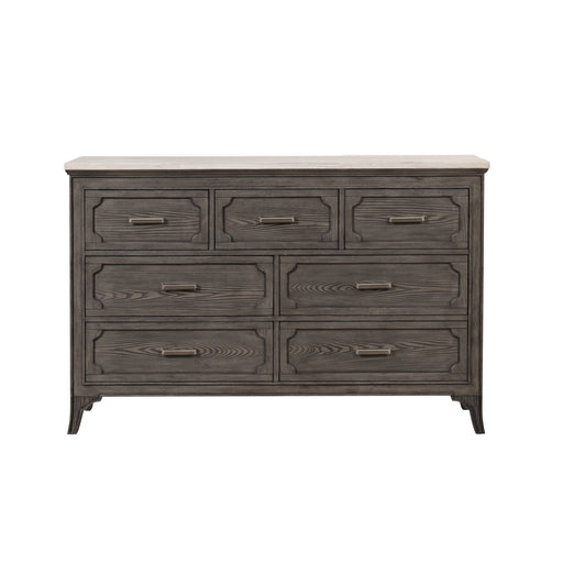 Lisbon Marble Top Dresser-Gray