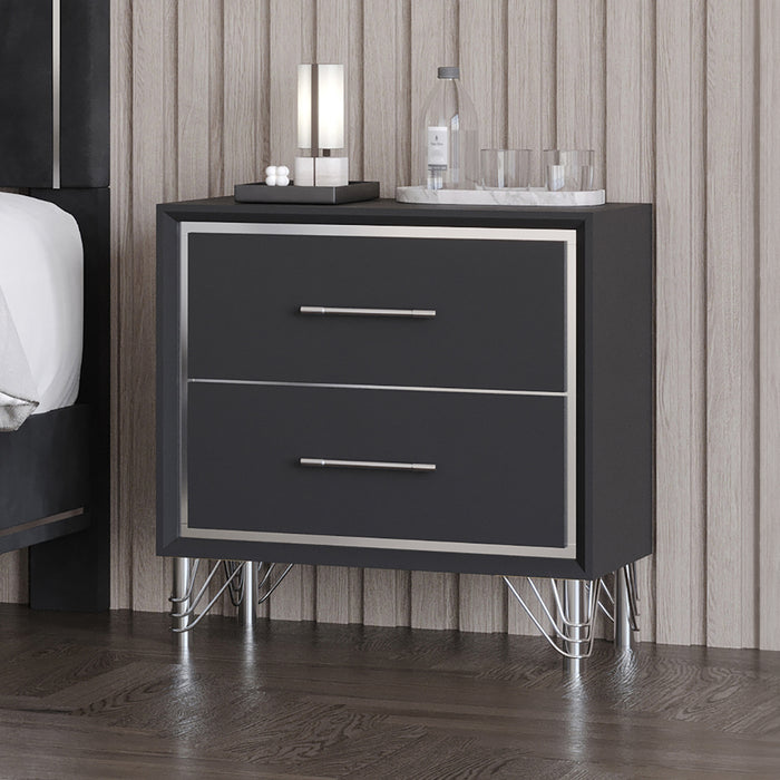 Ava 2 Drawer Nightstand-Ebony