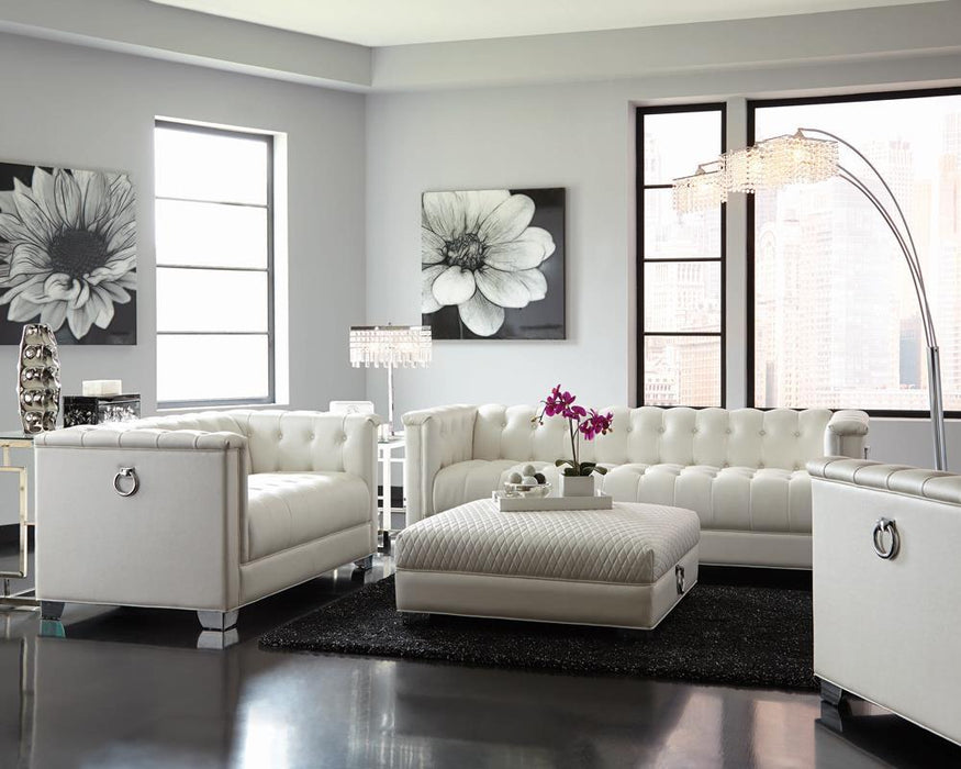 Chaviano Tufted Upholstered Loveseat Pearl White