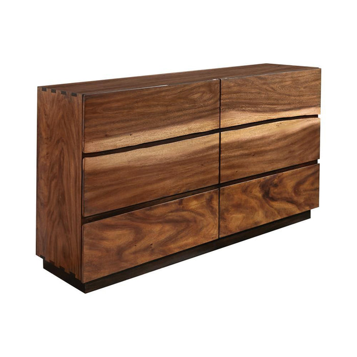 Winslow 6-drawer Dresser Smokey Walnut and Coffee Bean