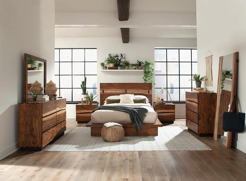 Winslow Queen Bed Smokey Walnut and Coffee Bean