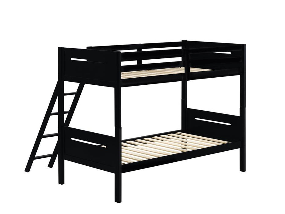 Littleton Twin Over Twin Bunk Bed Black