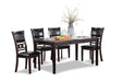 Gia 5 Pc 60" Dining Table & 4 Chairs-Ebony