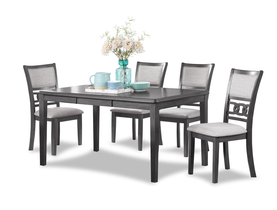 Gia 5 Pc 60" Dining Table & 4 Chairs-Gray
