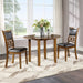 Gia 3 Pc 42" Drop Leaf Dining Table & 2 Chairs-Brown