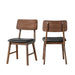 Thea Wood Back Side Chair W/Black Seat (2 Per Carton)-Walnut