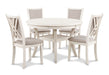 Amy 5 Pc 47" Round Dining Set- Bisque